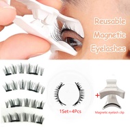 4Pcs/Lot with Clip Reusable 3D Magnetic False Eyelashes Nature Lashes Extension Makeup Tools