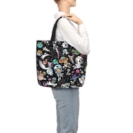 Tokidoki Ladies Fashion Printed Canvas Tote Bag With Zipper Casual Shopper Bags For Women Shoulder Bag