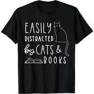 Cat Lover Cats And Books Book Lover Reading Lover Cat T-Shirt