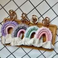 Colorful Rainbow Macrame Keychain