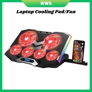 Gaming Laptop Cooling Pad/Cooling Fan K9 (Support 12inch To 17.3inch Laptop) (RGB) (Red)