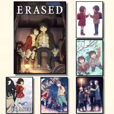 Anime Erased Posters High Quality Self-adhesive Wall Art Decorations Color Prints Sticky