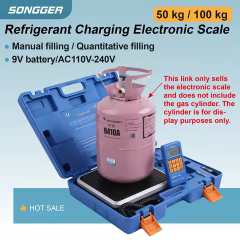 HVAC Refrigerant Charging Scale 50kg 100kg Manual Quantitative Filling 0.05 Percent Accuracy LCD Bac