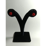 0.8cm Red Coral Earrings, Not Easy To Fade Braided 177