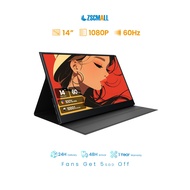 ZSCMALL Portable Monitor 14”1080P 60Hz laptop monitor extension  HDR 300Nit Dual Speakers IPS Screen