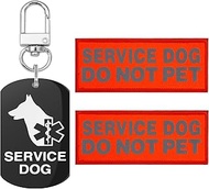Service Dog Do Not Pet Patches 2Pcs, Servcie Dog ID Tag Easily Attach to Collar, Vest, Harness (Serv