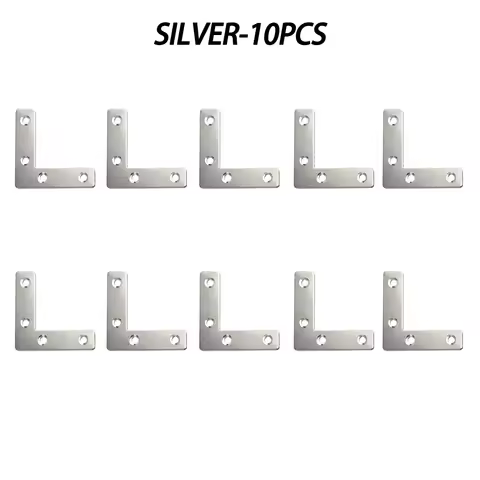10 pieces of stainless steel and black paint thickened corner code, 1.97in l and t square code, tria