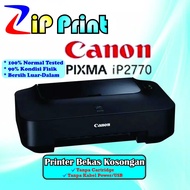 Printer Canon Pixma iP2770 Bekas + 2 KABEL POWER DAN USB Tanpa Cartridge Black dan Color