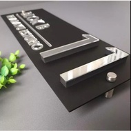 Exclusive 3D Gold Silver Acrylic House Number |Acrylic House Number Gold Embossed 3D Silver Modern A