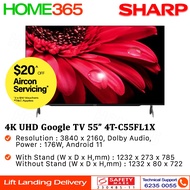Sharp 4K UHD Google TV 55" 4T-C55FL1X
