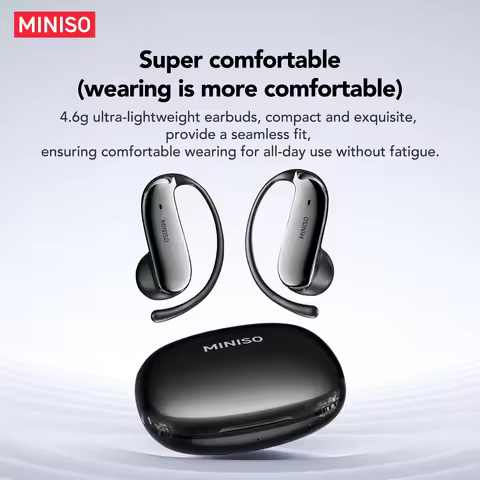 MINISO MS218 Sports Wireless Headphones, Sports Lightweight Portable Earbuds with Noise Reduction Ca