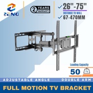 Zeno LP640 26"-75" Wall Mount Tv Bracket ,Swivel and Tilt, Full Motion Bracket with Articulating Dua