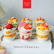 250ml/360ml/500ml U Shape Cup Transparent Plastic Mousse Cup with Lid Plastic Dessert Cup Cakes Bubb