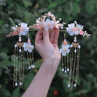 Hanfu Accessories Antique Tassel Step Shaking Alloy Hairpin Hair Accessories Set Ancient Costume Styling Plate Hair Headdress