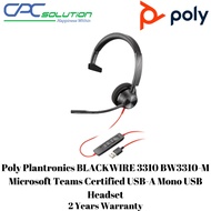 Poly Plantronics BLACKWIRE 3310 BW3310-M Microsoft Teams Certified USB-A Mono USB Headset