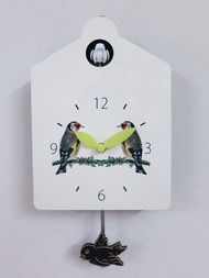 Decorative Real Wood Cock Clock Morning Control Hourly Chime Swinging Wood Clock Simple Personality 