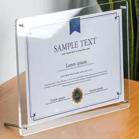 Crystal transparent A3/A4/A5 Acrylic Photo Frame Display Stand Paper Certification Holder for Bedroo