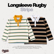 Boys & Girls Rugby T-Shirt Long Sleeve Striped Premium Casual Striped Top Wangki Collar Age 4-12 Yea