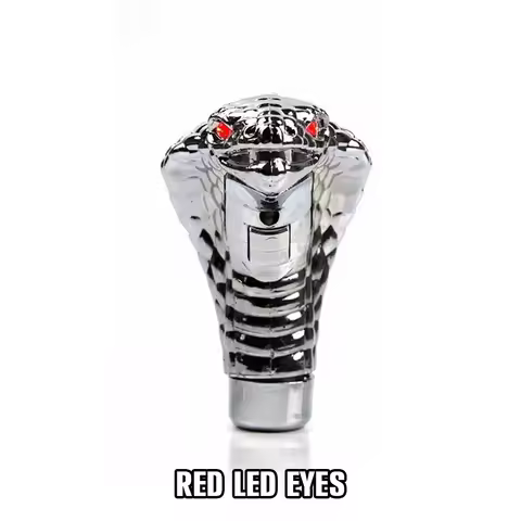Universal Manual Gear Stick Shift Shifter Snake Cobra Car Styling Blue /Red LED Light Eyes Interior 