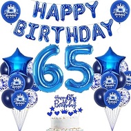 65th Birthday Decoration Blue 65th Birthday Decoration Man Blue Cake Decoration Birthday 65 Years Ma