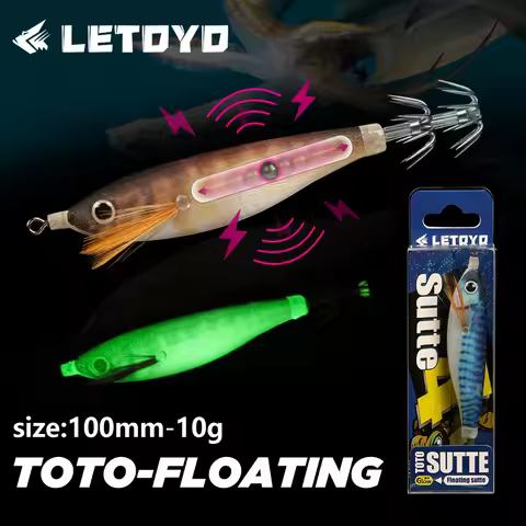 LETOYO Sutte 04 Floating Squid Lure Luminous Squid Jig Artificial Bait Webfoot Octopus Egi Lure Cutt