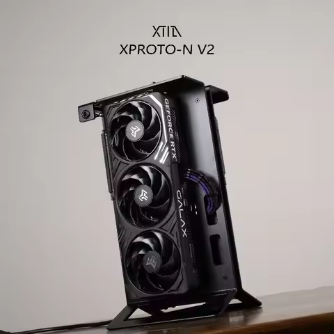 Full GPU Open Frame Chassis, 4mm CNC Aluminum, ATX/SFX PSU, Hidden Handle & Butterfly Design, XTIA X