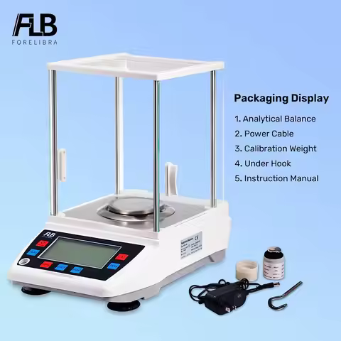 Analytical Balance High Precision 0.0001g,0.1mg Digital Electronic Lab Scale Round Tray External Cal