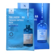 Hộp 10 mặt nạ B5 Collagen phục hồi da cấp ẩm sâu chống lão hóa - HA Premium Ampoule Mask Hàn Quốc