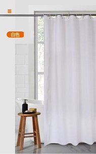 防水防霉加長PEVA浴簾配塑料C環 (純白色) 180*220