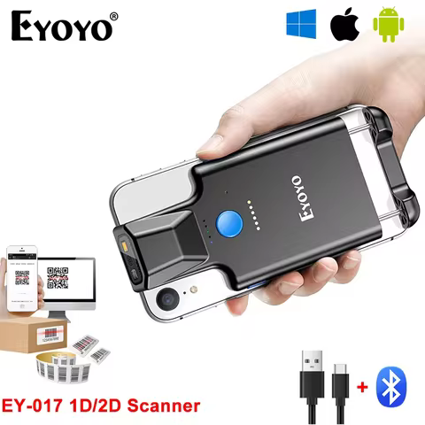 Eyoyo EY-017 Bluetooth QR 2D Barcode Scanner Portable Wireless 1D Laser Bar Code Reader for Mobile S