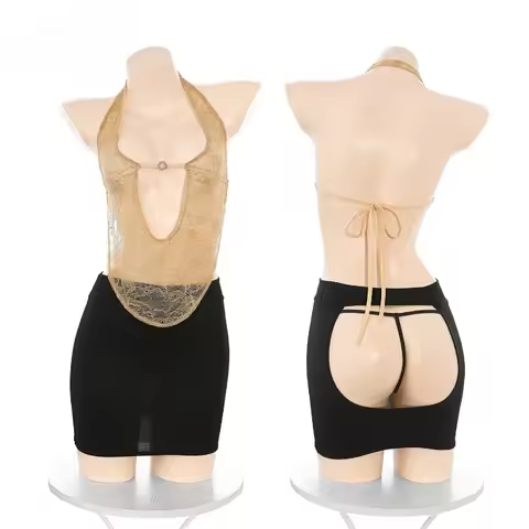 Erotic Hollow Buttock Office Lady Cosplay Lingerie Perspective Breast-exposed Secretary Uniform Role
