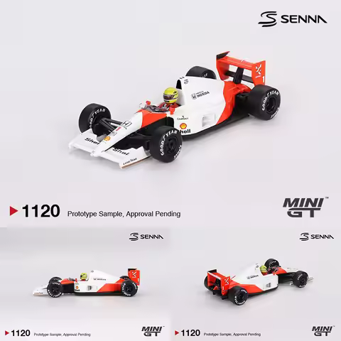 PreSale MINIGT 1120 1:64 McLaren MP4/6 #1 Ayrton Senna 1991 Japanese Grand Prix 2nd Place Diecast Ca