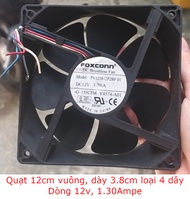 Fan quạt cũ tháo máy server 12cm vuông dày 3.8cm tản nhiệt máy tính hiệu Nidec Delta FOXCON dòng điệ