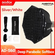 Godox AD-S60S AD-S60W 60cm Silver / White Deep Parabolic Softbox with Honeycomb Grid Godox Mount Sof