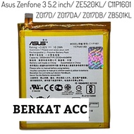 Baterai Batre Asus Zenfone 3 5.2 inch / ZE520KL / Z017D / Z017DA / Z017DB / C11P1601 Batrai Battery