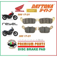 REBEL 300 500 17-21 CMX 500 HONDA DISC BRAKE PADS DAYTONA GOLD