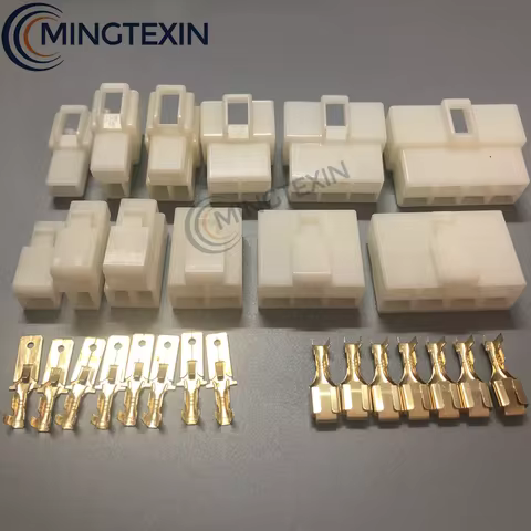 5set 6.3mm connector 1P 2P 3P 4P 6P 8P 6.3 Connector Kits Male Female Socket Plug Plug For Motorcycl