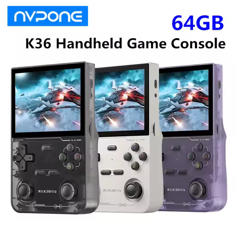 Portable Retro 3.5 Inch 64GB K36 Handheld Game Console to 20000 Game Emulator IPS Screen Video Playe