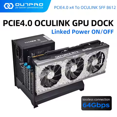 OUTPRO OCuLink eGPU Dock Smart Follow Boot PCIe4.0x4 for External Laptops/Mini PCs