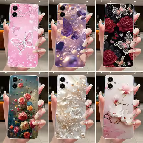 For Samsung A07 2025 Clear Phone Case Luxury Butterfly Flowers Casing For Samsung Galaxy A07 Samsung