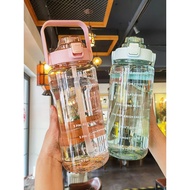 (LR) 2 Liter Viral Jumbo Tumbler 2000mL Clear Drinking Bottle with Free Sticker Water Bottle 2000ml