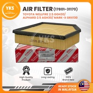 Denso (17801-31170)TOYOTA ALPHARD GGH30/VELLFIRE AGH30/Mark-X 2011y''/Crown 2011y''' AIR FILTER/AIR FILTER