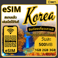 eSIM เกาหลี/รองรับ 5G/4G/ซิมเน็ตเดินทางเกาหลี/เน็ตรายวัน เริ่ม วันละ 500MB 1GB 2GB 3GB จัดส่งอัตโนมั