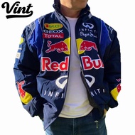 Vint F1 Red Bull Jacket For Men Blue Retro Embroidery Riding Jacket For Women Long Sleeve Plus Size 