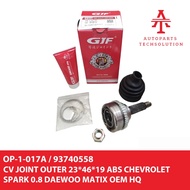 Cv JOINT OUTER AXLES OUTER CHEVROLET SPARK 0.8 800 CC 23*46*19 GJF OEM HQ