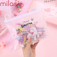🎇Ship from Malay🎇Stationery Zipper Transparent Pencil Case File Holder Lovely Unicorn Zipper File Ho