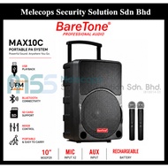 Baretone MAX10C 10'' Active Portable Speaker 100W With 2pcs Mic