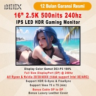 Portable Monitor BeeX 16" Premium 2.5K 2560 x 1600 240hz DisplayPort (DP) Only