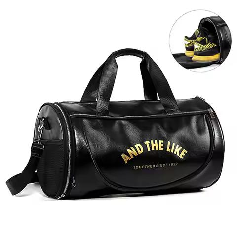 Men Gym Bag PU Leather Bags Striped Basketball Training Fitness Tas Travel Luggage Handbag Sac De Sp