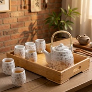 Popular tea set suit tea set enhanced Jingdezhen porcelain kung fu tea set whole suit loop-handled t